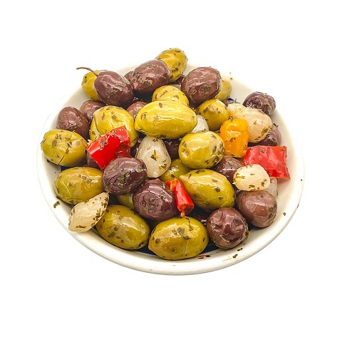Olive “arlecchino” condite dolci 500 gr