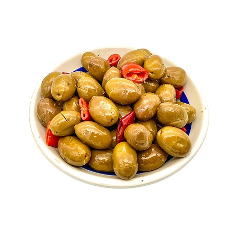 Olive verdi condite piccanti 2 kg